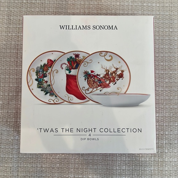 🎄Williams Sonoma🎄’Twas The Night Before Christmas Dip Bowls(Set of 4) - Picture 4 of 15
